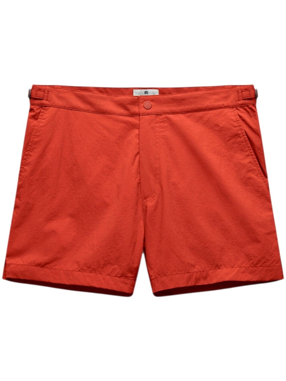 Reigning Champ Textured Nylon Deck Slim Swim Short Men 31 Red Orange